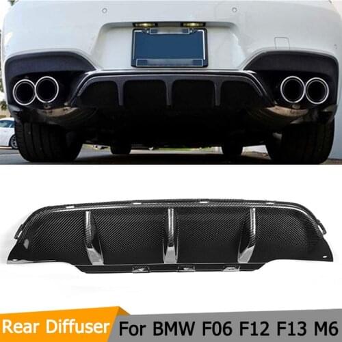 For 6 Series Rear Diffuser Lip Bumper Guard Protector Bumper for BMW 6 Series F12 F13 F06 M6 2014 UP Carbon Fiber Black FRP
