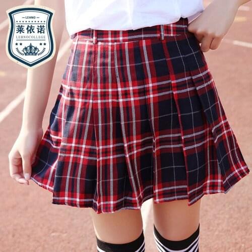 Brand New Girls Skirt School Uniforms Bottoms Students Short Skirts Cotton Plaid Skirt Pleated Girls Pleated Skirt S-3XL