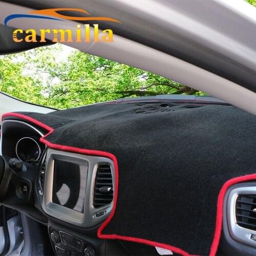 Carmilla Car Dashboard Polyster Filament Interior Sun Mat Keep Dark Mats For Jeep Compass 2nd Generation 2017 2018 LHD