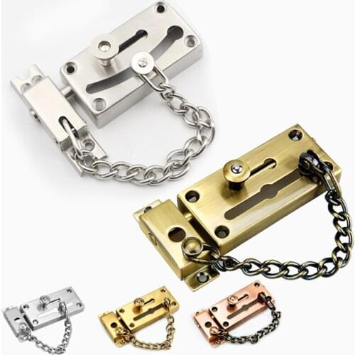 Stainless Steel Pickproof Lock Chain Bolt Safety Chain Hotel Security Chain Latch Decorative Hardware Door Lock