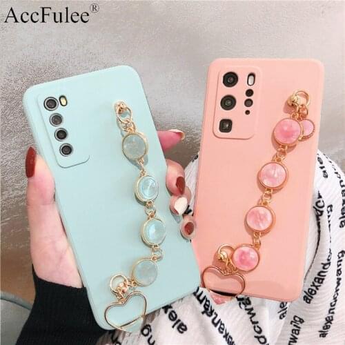 Lovely Luxury Bracelet Case For Oneplus 9 Pro 8T 7T 7 Pro 6T One Plus Nord Candy TPU Cover With Chain