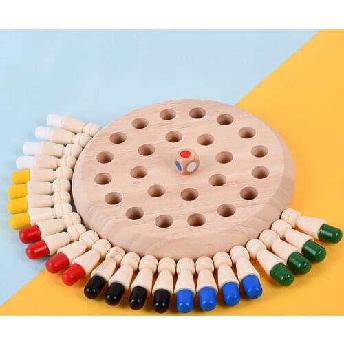 Montessori Toys Wooden Memory Chess Game Color Match Cognitive Ability Memory Game Educational Toy For Children Baby Toys