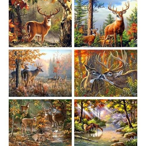 Evershine Diamond Painting Deer Cross Stitch Kit 5D DIY Crystal Mosaic Animal Embroidery Full Set Rhinestone Pictures Needlework