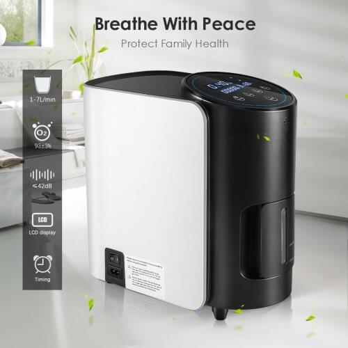 AUPORO 1-7L Oxygen Concentrator Machine Generator Portable Oxygen Making Machine Home Air Purifier Without Battery Home Travel