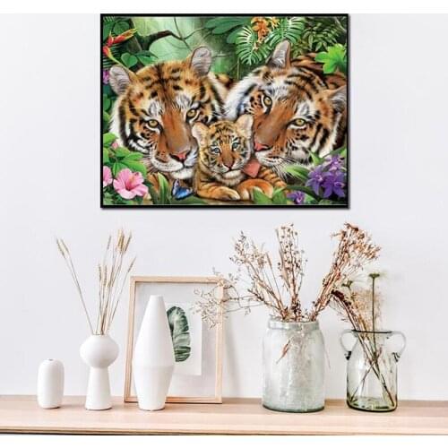 Painting 5D DIY Diamond Painting Tiger DIY Diamond Embroidery Animals Cross Stitch Decoration art Full Square/Round Drill TY325