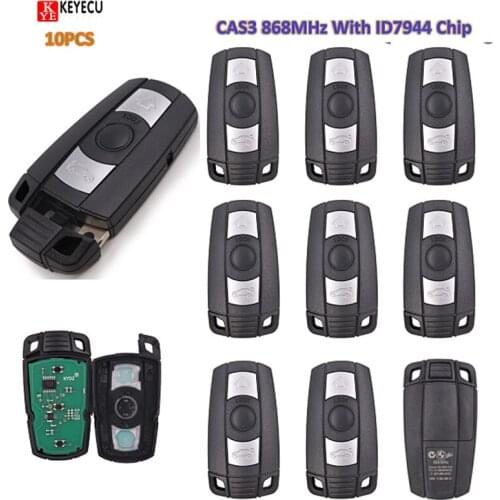 KEYECU 10PCS KYDZ Smart Remote Key 3 Button Fob for BMW 3/5 Series X1 X6 Z4 868MHZ With ID7944 Chip
