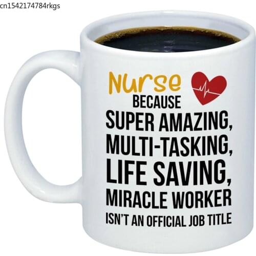 Nurse Miracle Worker Job Title Coffee Mug - Funny Cute Gift Idea Cup 11OZ