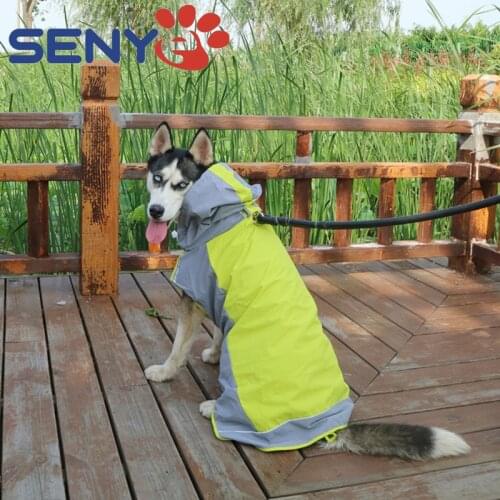 Pet Dog Raincoat Jacket Quick Drying Double Layer Big Dog Raincoat Cold Proof Outdoor Assault Coat Reflective Dog Vest Jacket