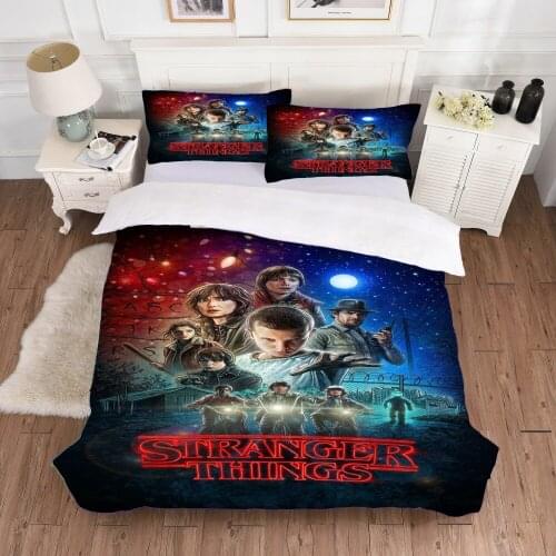 2021 New Stranger Things Movie 3D Comfoter Bedding Set Duvet Cover Colorful Printed Bedspread Cartoon Anime Kids 2/3pcs Bedcloth