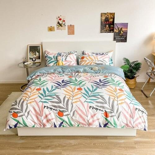 Bonenjoy Floral Bedding Queen Size Bed Linen Set Reactive Printed Bedding Set King Size Duvet Cover Sets for Double Bed Bedding