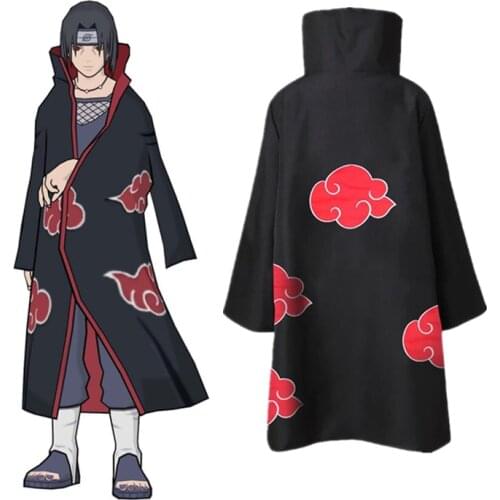 Halloween Akatsuki Adult Cosplay Costume, Deidara Cartoon Jacket, Red Cloud Cape Jacket