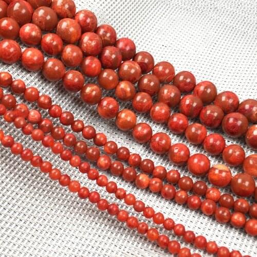Natural Stone Coral Beaded Round Loose Spacer Beads for Women Jewelry Making Necklace Bracelet DIY Accessories