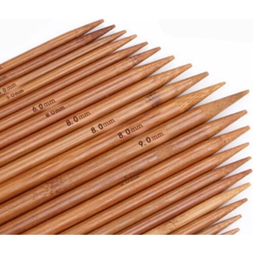 Crochet Hooks Straight Knitting Needles DIY Popular Weave 25cm Knitting Tools 4PCS/2PCS/Lot Sewing Accessories Carbonized Bamboo