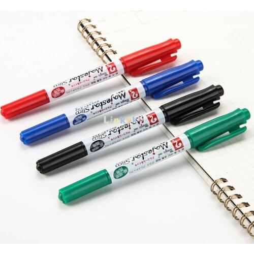 Nakabayashi Oil Based Double Head Marker, 0.5mm,1.2mm, CD-ROM Marker, Quick Drying Marker, Waterproof and Non Fading