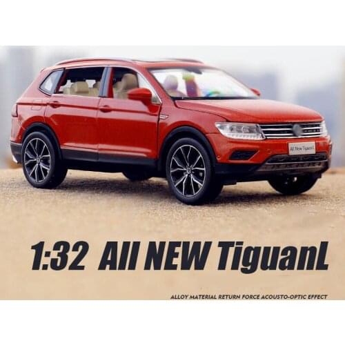 1:32 New Tiguan L Alloy Car Model Diecasts Toy Vehicles Simulation Sound Light Pull Back Car Toys Children Boy Gifts