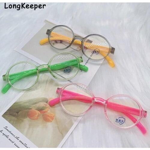 Round Anti Blue Light Kids Glasses Children Toddler Boy Girls Pink Optical Frame Blue Light Blocking Eyeglasses Soft TR90 Frame