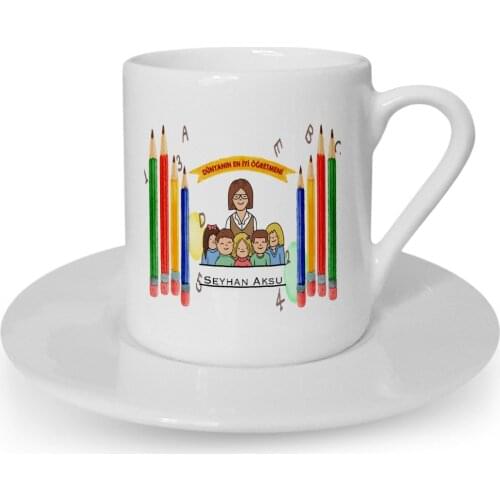 Personalized World Best Öğretmeni Turkish coffee Cup-19