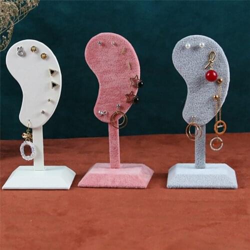 2/1PCS Flannel Ear Stud Earring Storage Rack Dressing Table Standing Jewelry Earring Display Showcase Ear Clip Organizer Holder