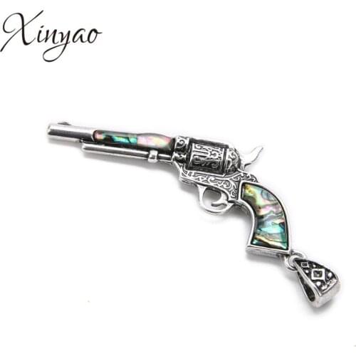 Natural See Abalone Mother of Shell Pearl Gun Charms Pendants for DIY Charms Necklace Pendant Jewelry Findings Making 30X57mm