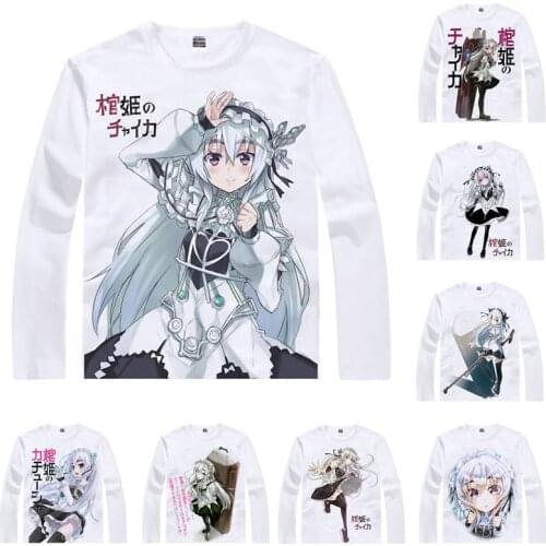 Coolprint Anime Shirt Chaika - The Coffin Princess T-Shirts Long Sleeve White-haired Wizard Chaika Trabant Cosplay Kawaii Shirts