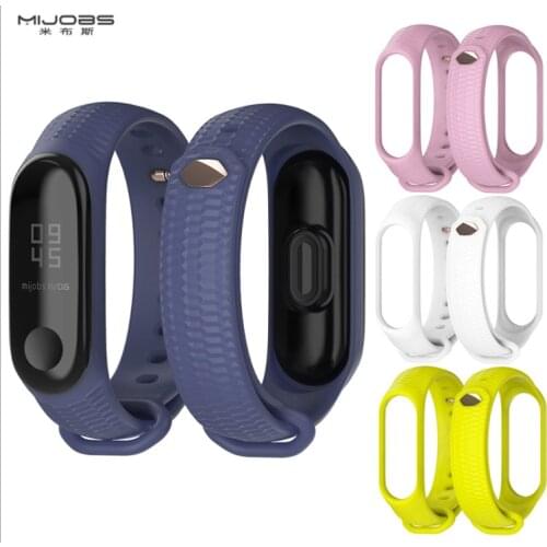 Mijobs mi band 3 strap Silicone comfortalbe fashional Wrist Strap for Xiaomi Mi Band 3 smart accessories miband3 straps