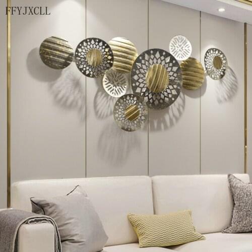 Modern Minimalist Geometric Living Room Light Luxury Metal Background Wall Decoration Creative Pendant Bedroom Home Decoration
