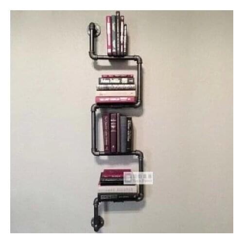 Old industrial pipes retro art antique wrought iron wall display shelves display rack dormant decorative frame