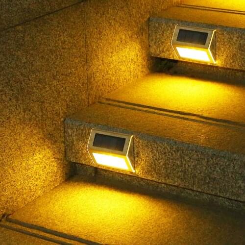 LED Solar Light Outdoor Wall Lamp Stair Light Step Lights Aisle Street Lamp Waterproof Solar Powered Sunlight for Garden Decor