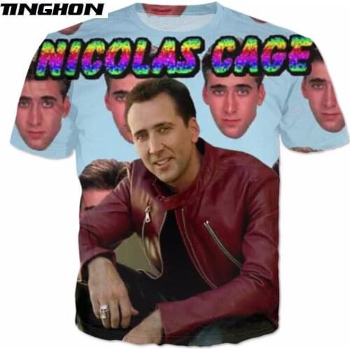 XS-7XL Hot Sale Summer Fashion T Shirt Star Nicolas Cage Funny 3d Print Men Women Casual Tee Shirts 07