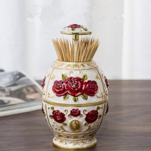 1pcs Metal Automatic Toothpick Storage Box Toothpick Bottle Toothpick Bucket Holder Zinc Alloy Creative Advertising Organizer