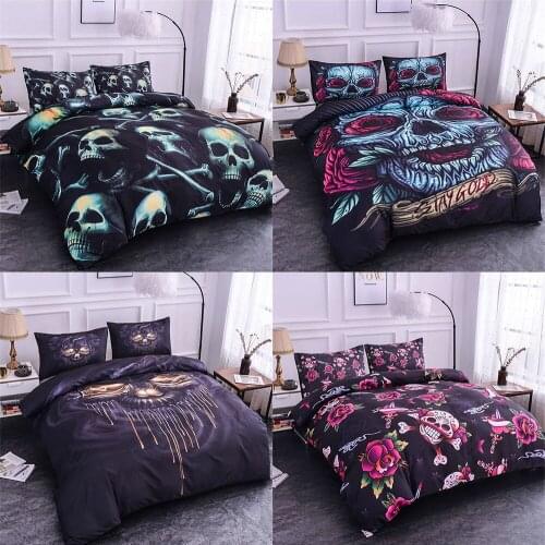 2021 3d Skull Bedding set Print Comforter Bedding Sets King Size Bedding set Duvet Cover skull Bedlinen bedspread