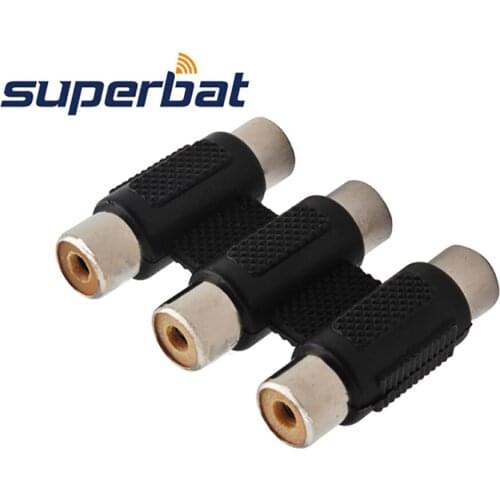 Superbat 5 pcs RCA Adapter RCA Jack to Female 3 RCA Coupler Adapter Cable Component Connector