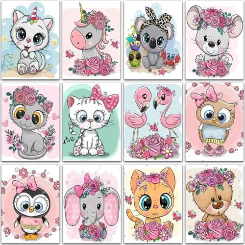5D DIY Diamond Painting flowers animals cat Flamingo unicorn Koala Full Square&Round mosaic embroidery Cross stitch home decor