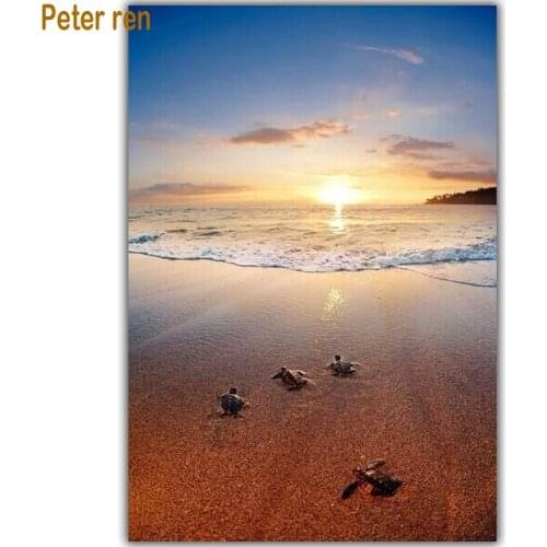 Peter ren DIY Diamond Painting Mosaic Animal Home Decor Diamond Embroidery Cross-Stitch Decorative Wall Picture sea turtle