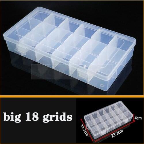 Container big 18 grid Plastic Box Practical Adjustable Compartment Jewelry Bead storage case Screw Holder Case Display Organizer