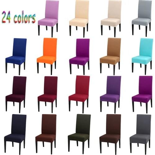 24 Color Chair Cover Spandex Stretch Elastic Slipcovers Solid Color Chair Covers For Dining Room Kitchen Wedding Banquet Hotel