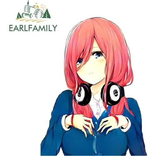 EARLFAMILY 13cm x 10cm for Miku Nakano Vinyl Car Stickers Refrigerator Air Conditioner Decal Waterproof ScratchProof Car Styling