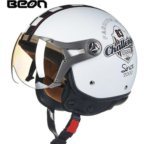 Echt Beon Vintage Motorfiets Helmen ECE Retro Moto Casco Fiets Helmen Scooter Zomer Winter Helm