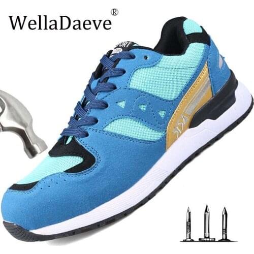 Dropshipping Men And Women Steel Toe Air Safety Boots Lightweight Breathable Reflective Casual Sneaker Puncture-Proof Work Shoes