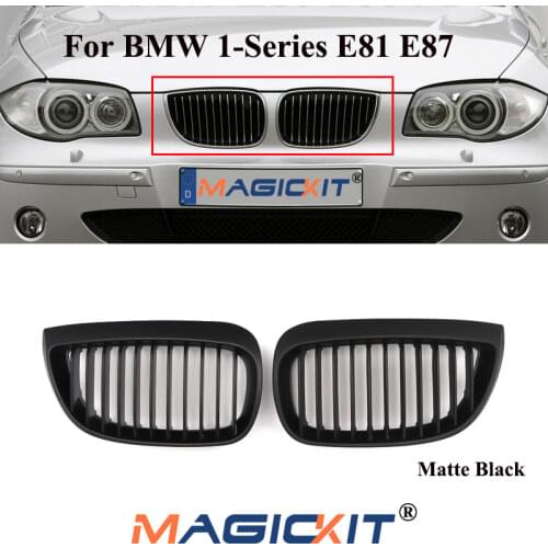 MagicKit Pair Matte Black Frony Kidney Grilles Grills For BMW E81 E87 1 Series 2004-2007 UK Stock