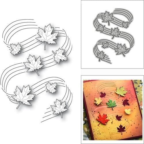 New Falling Maple Leaves Meteor Line 2020 Metal Cutting Dies for DIY Scrapbooking and Card Making Decor Embossing Craft No Stamp
