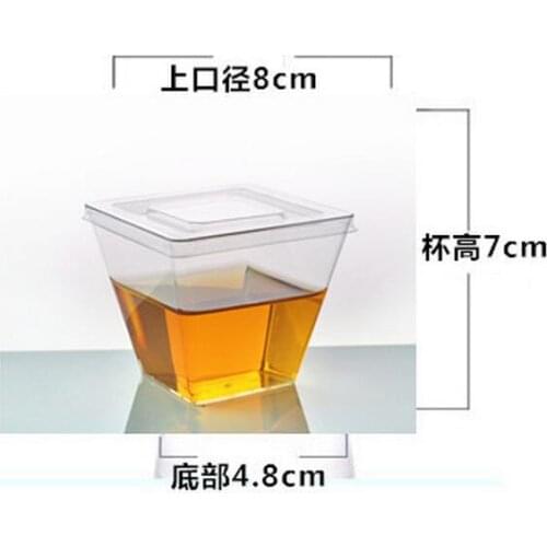 270ML Multipurpose Thicken Disposable Dessert Square Cup Jelly Yogurt Cup Tiramisu Pudding Cup with cover