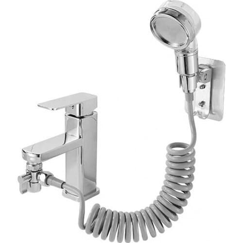 Bathroom Wash Face Basin Water Faucet Tap External Shower Head Set Filter Function Hair Washing Faucet Rinser Extension Kits