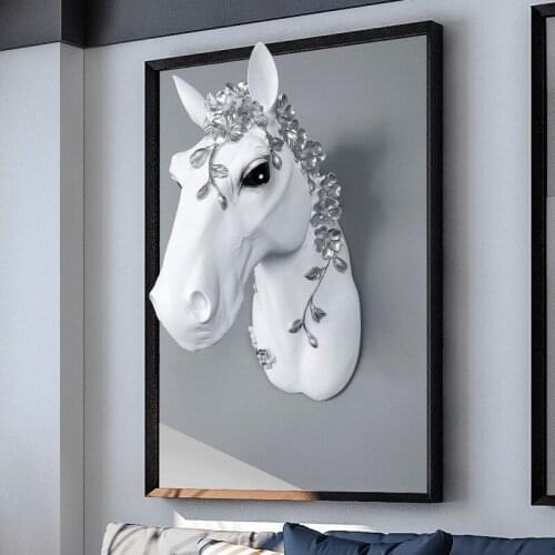 Horse head wall hanging decoration living room bar stereo animal head wall decoration pendant personality