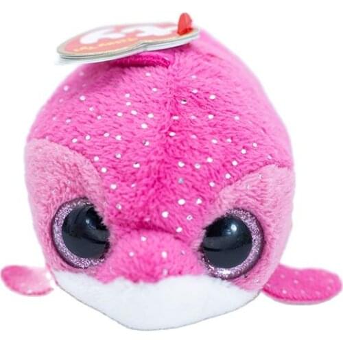 New Ty Beanie Boos Big Eyes 4 inch 10 cm Pink Dolphin Plush Dolls Collectible Stuffed Toy boy girl Child Birthday Gift