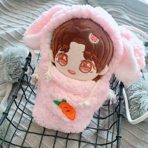 New arrival KPOP /Anime Plush Doll Bag Hold for 20cm Doll Cartoon Backpack Rabbit Out Shoulder Messenger Bag