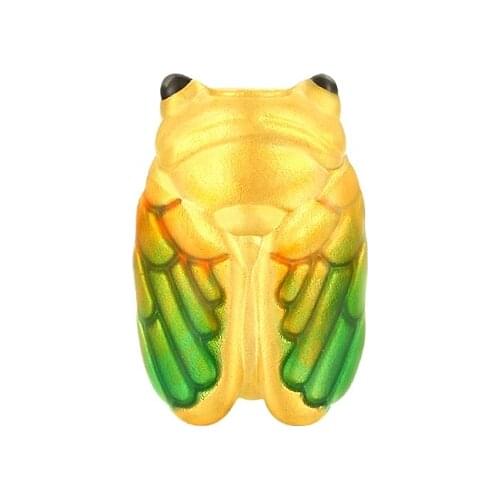 New Pure 24K Yellow Gold Bracelet Women 3D Hard Gold Cicada Bracelet