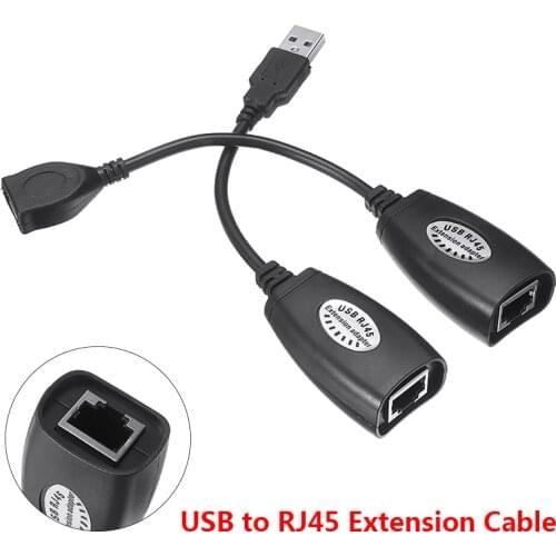 New USB 2.0 To Cat5/RJ45/Cat6 Extension Cable Ethernet Extension Extender Network Adapter Cable For Use With USB Cameras Printer