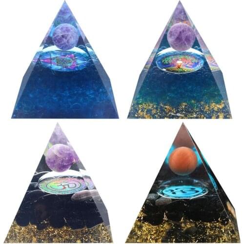 Tree Of Life Orgone Pyramid Stone Protection Healing Crystal Energy Generator Decorative Meditation Yoga Craft Home Decoration