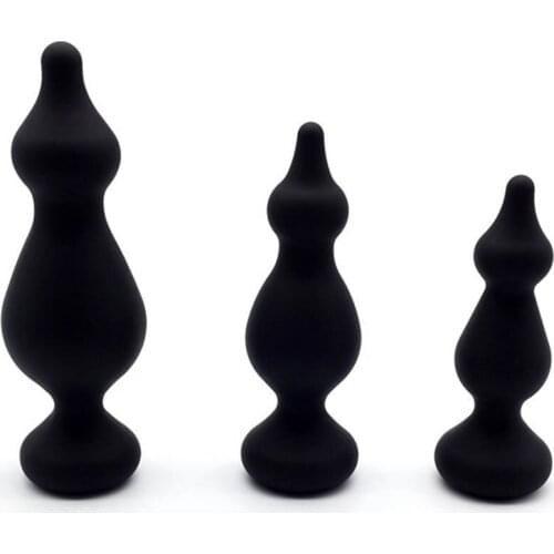 3pcs Silicone Anal Plug Butt Plugs Sex Toys For Women Prostate Massager Anal Beads Female Masturbation Adult Anal Training Kit